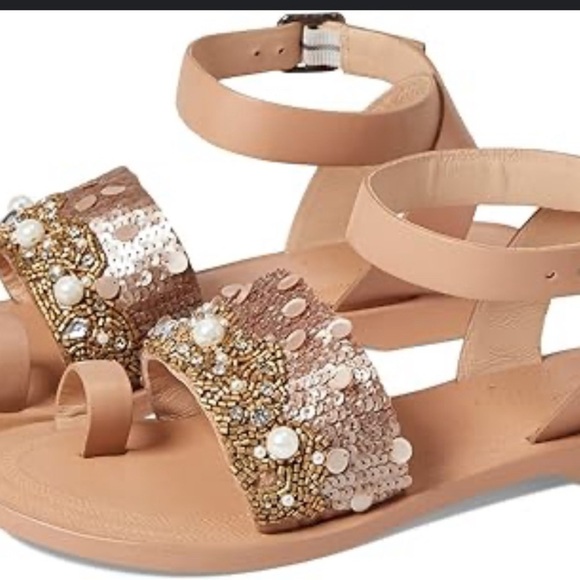 Free People Sun Peaks Embellished Sandals in Sandbar size 41/9 - Picture 5 of 8
